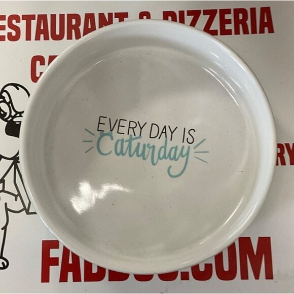 Every Day Is Caturday Ceramic Cat Bowl - Picture 1 of 4